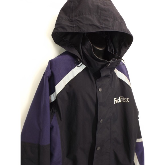 FedEx Stan Herman VF Imagewear Reflective Rain Coat Hooded Size MED - REG - Picture 3 of 16